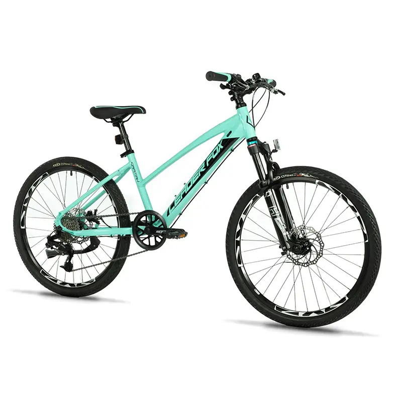 Vélo VTT 24 Leader Fox Capitan 2025 fille vert mat 8V mécanique à disque (135-145 cm)