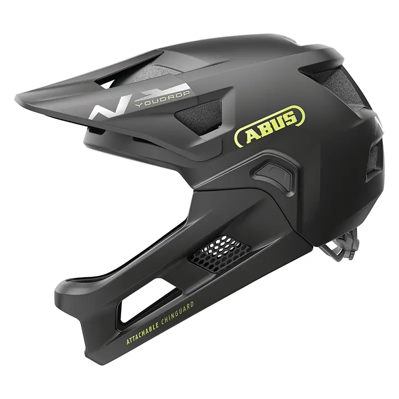 Kinder Fahrradhelm VTT-BMX Abus Youdrop FF Samt schwarz Größe S (48-55 cm)