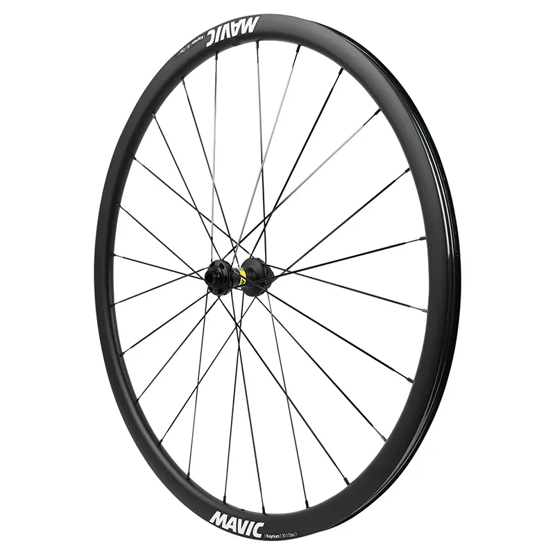 Roue route disque 700 Mavic ksyrium 30 avant centerlock tubeless ready axe traversant 12-100 noir jante 622-19