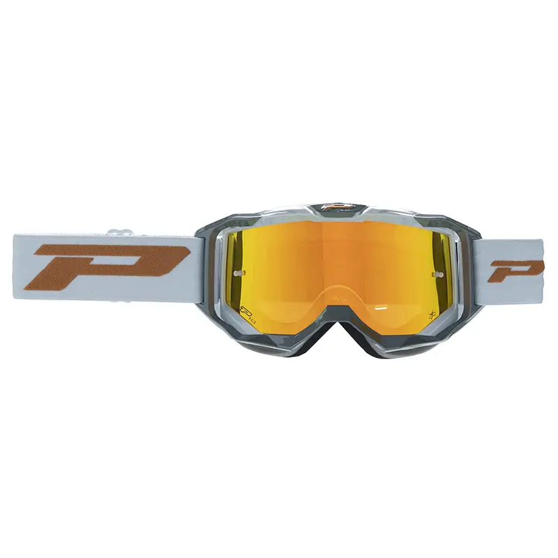Masque-lunettes cross Progrip 3303 FL Vista multicouche gris foncé-gris écran miroir orange anti-rayures anti-UV anti-buée