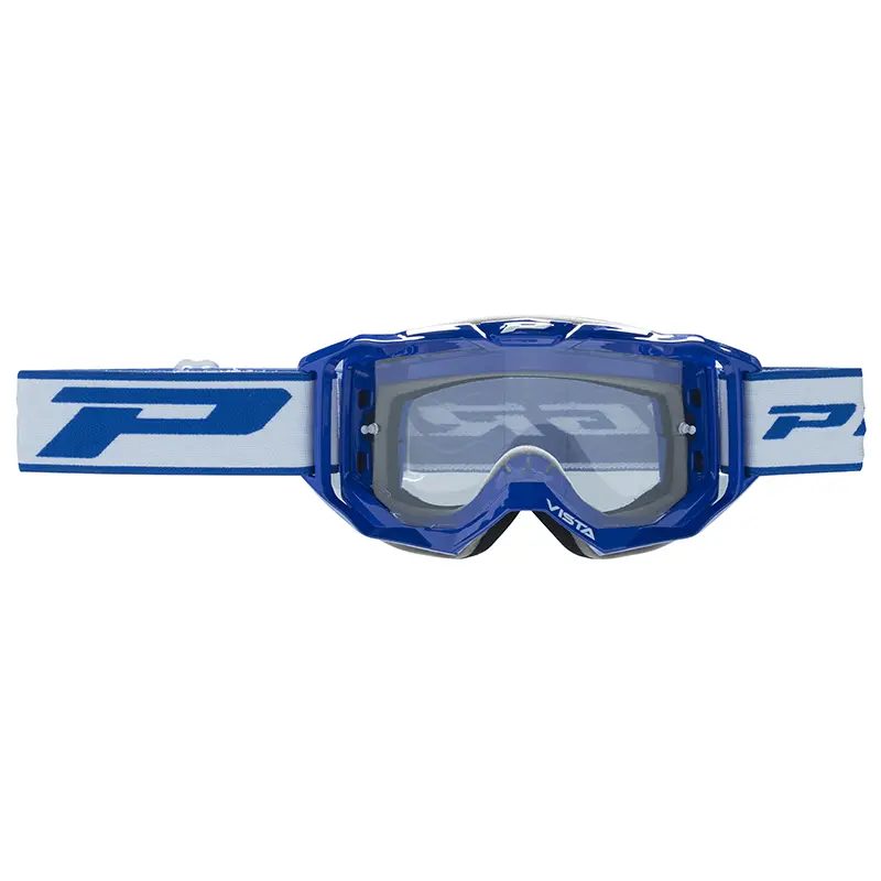 Masque-lunettes cross Progrip 3303 TR Vista bleu écran transparent anti-rayures anti-UV anti-buée