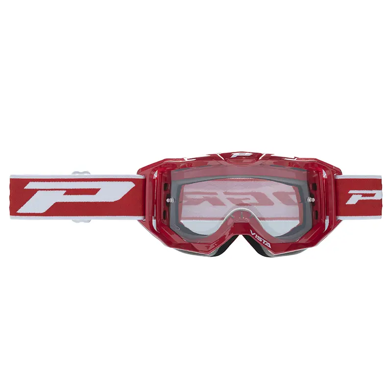 Masque-lunettes cross Progrip 3303 TR Vista rouge écran transparent anti-rayures anti-UV anti-buée