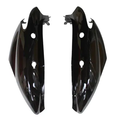 Carénage arrière scooter adaptable MBK 50 Ovetto 2008+ Yamaha 50 Neos 2008+ noir brillant P2R (paire)
