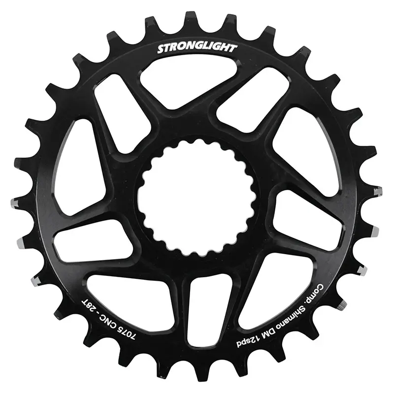 Plateau VTT direct mount pour shimano fc-m6100-m6120-m6130-fc-m7100-m7120-m7130-fc-m8100-m8120-m8130 Stronglight mono 28DTS - deport 3MM 12V.