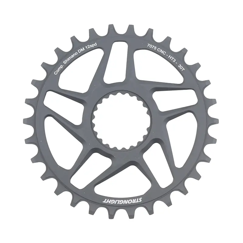 Plateau VTT direct mount boost pour shimano fc-m9100-m9120-m9130 Stronglight mono alu HT3 gris 30DTS - 12V.