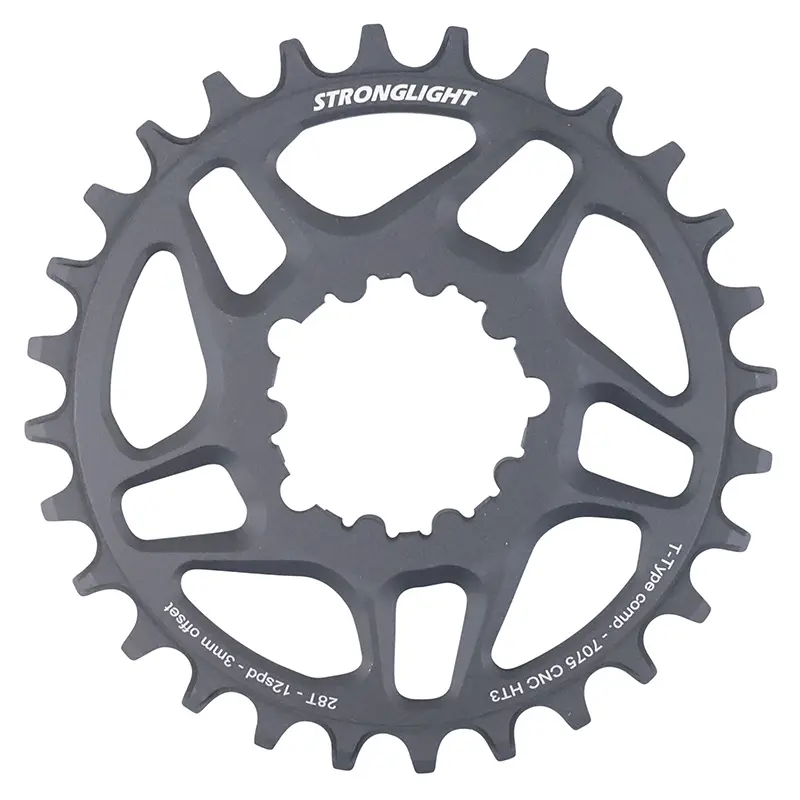 Plateau VTT direct mount pour sram X01-XX1 Stronglight mono alu noir 28DTS - deport 3MM 12V.