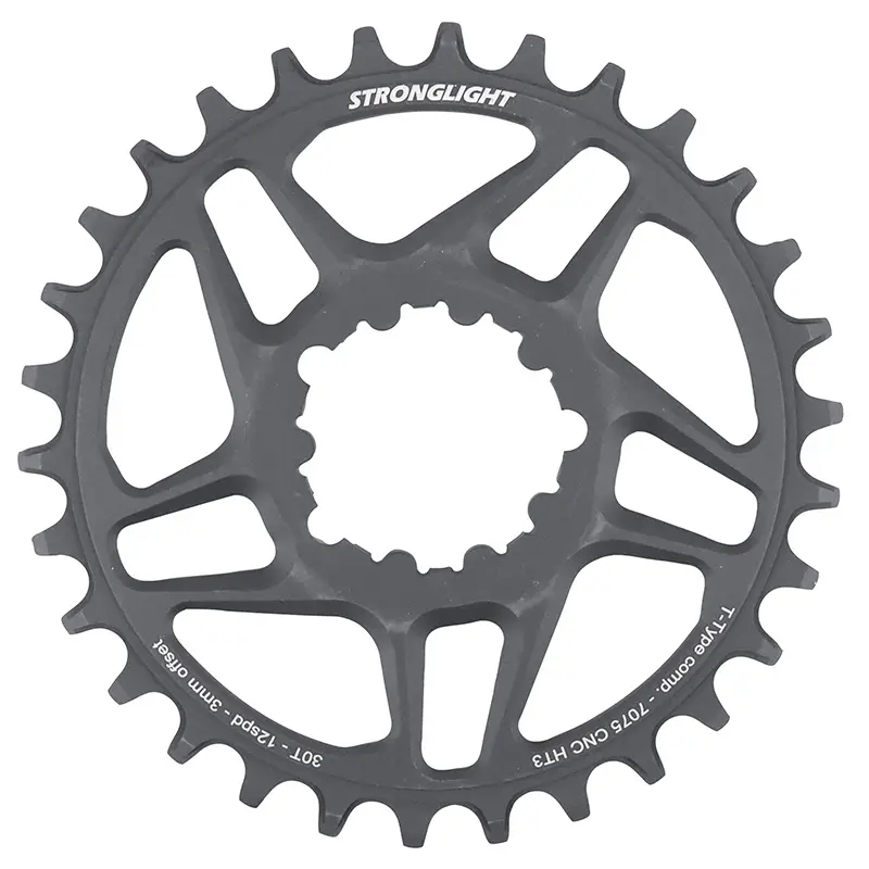 Plateau VTT direct mount pour sram X01-XX1 Stronglight mono alu noir 30DTS - deport 3MM 12V.