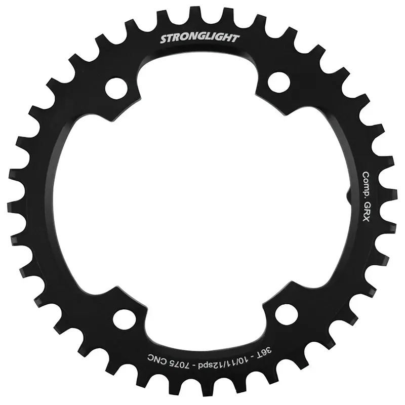 Platou gravel 4BRA d.110POUR shimano GRX fc-rx600-rx610-rx810-rx820 Stronglight mono alu negru 36DTS - decalaj 3MM 12-11-10V.