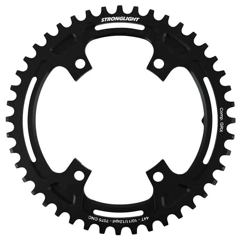 Gravel-Kettenblatt 4BRA d.110FÜR Shimano GRX fc-rx600-rx610-rx810-rx820 Stronglight Mono Alu schwarz 44DTS - Versatz 3MM 12-11-10V.