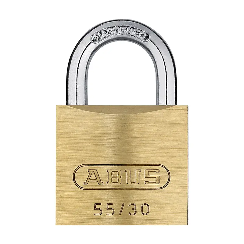 Schloss mit Schlüssel Abus Serie 55-30 Messing (29x44 - Durchm 5mm - Bügel 13mm)