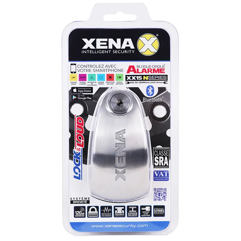 Scheibenbremssperre Xena XX15 Bluetooth mit akustischem Alarm Durchmesser 14 mm Edelstahl Klasse SRA — Ansicht 8