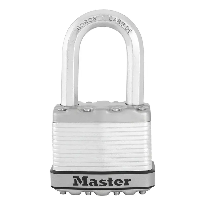 Cadenas a cle Masterlock excell acier traite anti-intemperies anse octogonale tough-cut largeur 50MM, anse haute 38MM, diam 9MM (double verrouillage) (vendu a l'unite)
