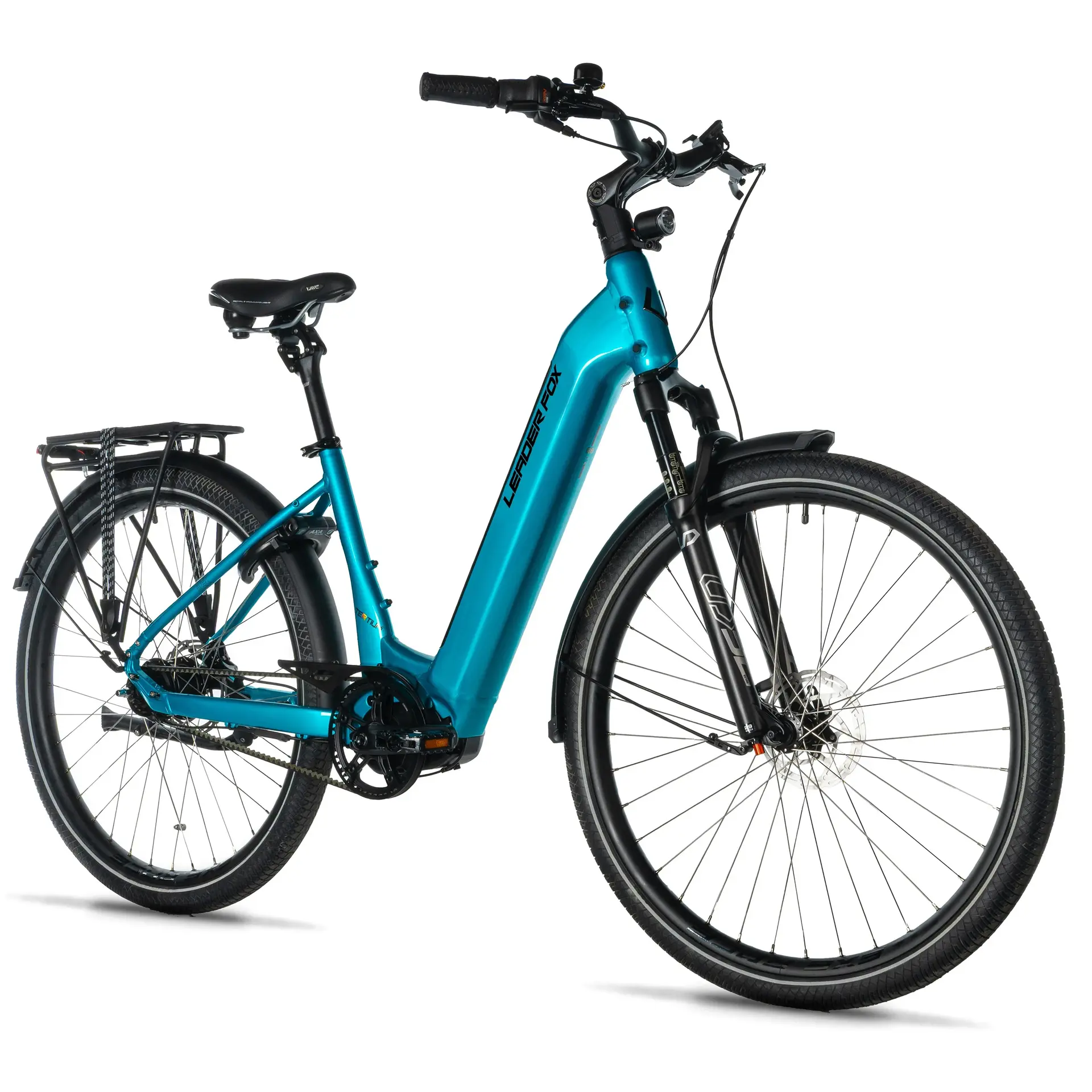 Velo electrique-vae city 28 Leader Fox tertium 2025 mixte bleu clair 8V shimano nexus moteur central bafang M420 36V 80NM batterie 15AH (16,5'' - H42CM - taille s - pour adulte de 158CM à 168CM)