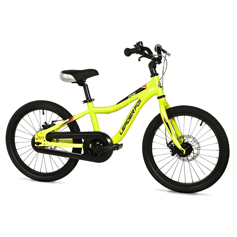 Vélo enfant 18 pouces Leader Fox Fox 2025 jaune monovitesse cadre alu freins à disque