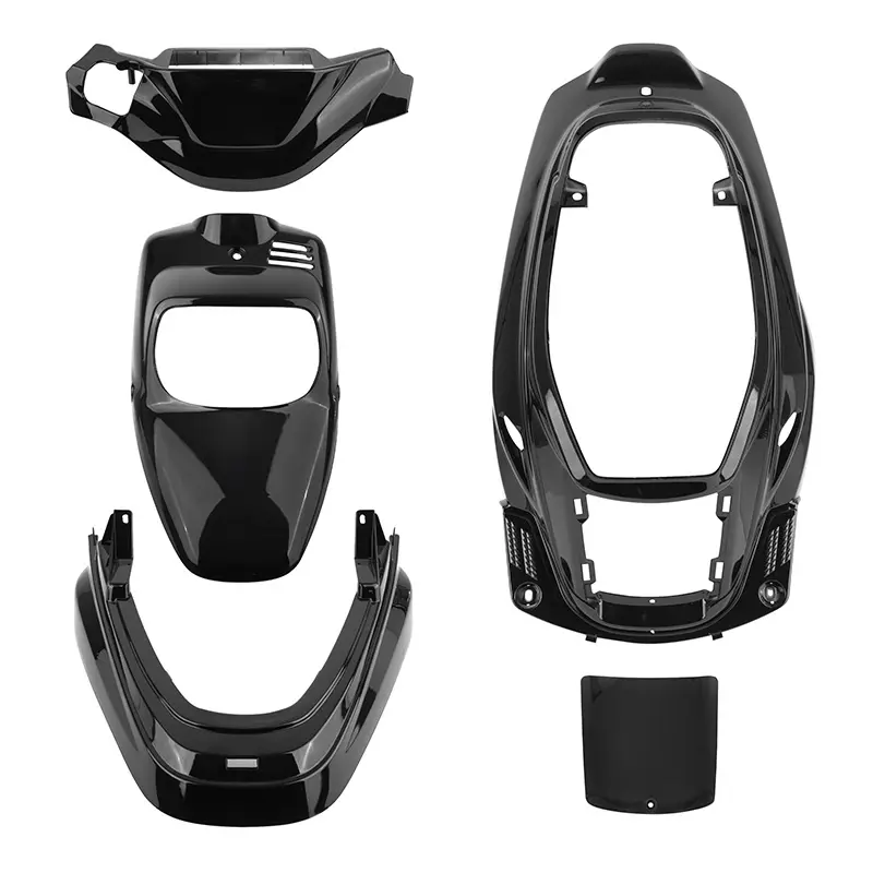 Carrosserie carenage MBK Booster 50 1999-2003 / Yamaha BWS 50 1999-2003 noir brillant kit 5 pièces P2R