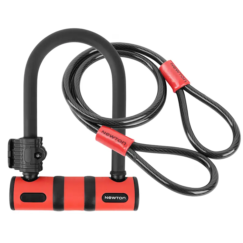 Fahrradschloss U Newton Durchmesser 13 mm mit Kabel, Halterung und 2 Schlüsseln - Sicherheitsstufe 6