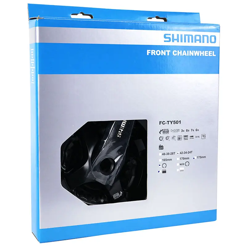 MTB-Kurbelgarnitur Shimano 7-8V TY501 schwarz 175 mm 42-34-24 (Tretlager 122 mm) — Ansicht 7