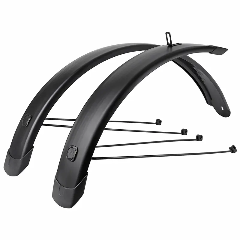Garde-boue tringles 20" Eurofender Tempo Square 72 mm noir mat (paire) avec fixation doubles tringles amovibles