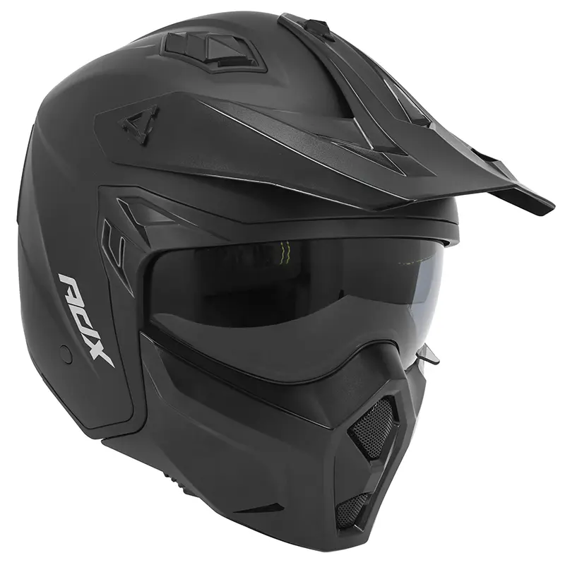 Trial-Helm ADX AT700 schwarz matt XL mit umklappbarem Visier und abnehmbarem Kinnbügel