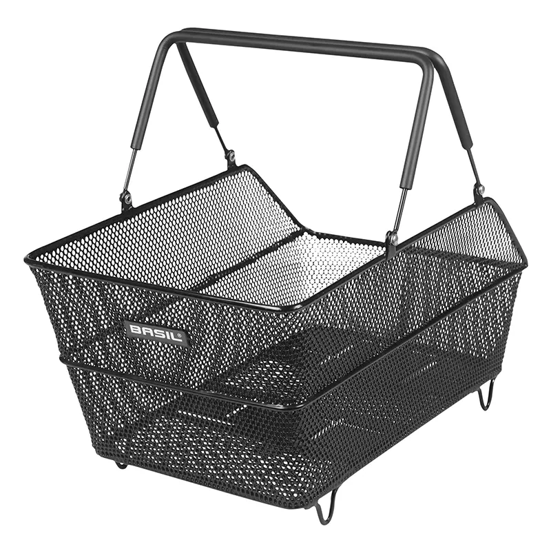 Panier arrière acier nid d'abeille Basil Cento noir compatible système MIK