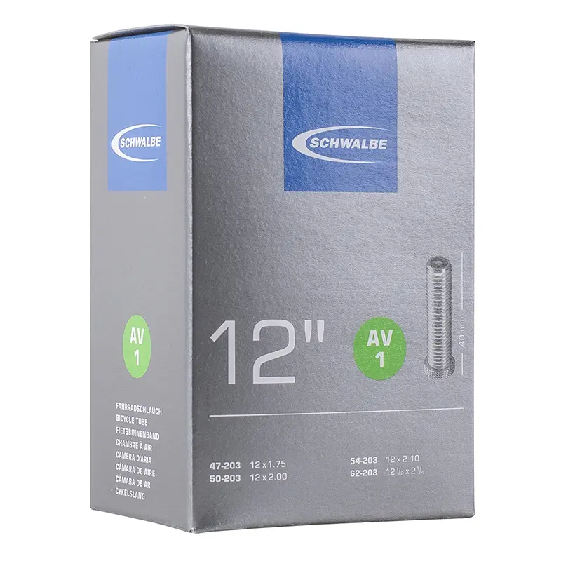 Fahrradschlauch 12 1-2 x 1.75-2 1-4 Schwalbe Standardventil 40MM (47-62X203) (AV1)