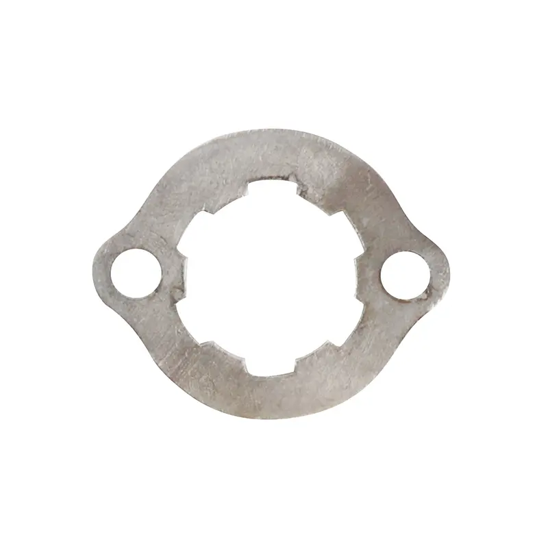 Plaquette maintien de pignon 50 à boîte adaptable Derbi 50 Senda DRD 2006+, X-Trem 2006+, Aprilia 50 SX 2006+, RX 2006+ (entraxe 25 mm, trou 5 mm, vis incluse)