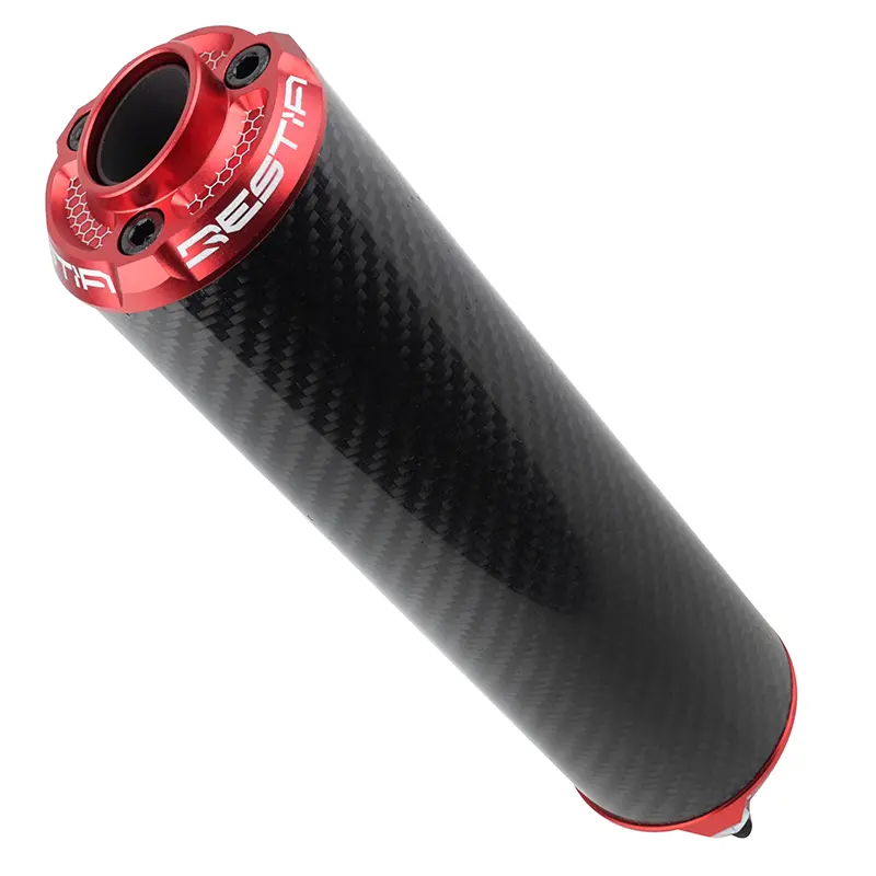 Silencieux VOCA Racing 50 à boîte Voca Evo Bestia RD30400 carbone embout anodisé rouge pour Rookie, Chromed, SCR, MK, Barikit