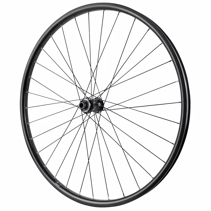 Roue VTC VAE disque 700 x 35 double paroi avant moyeu Shimano TC500 Centerlock tubeless ready axe traversant 15-100 noir jante 23C 32 rayons