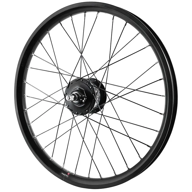Roue VTT cargo VAE longtail 20" Velox Kargo L avant noir moyeu Shimano DH3D37 dynamo 6V-3W jante 25C 32 rayons