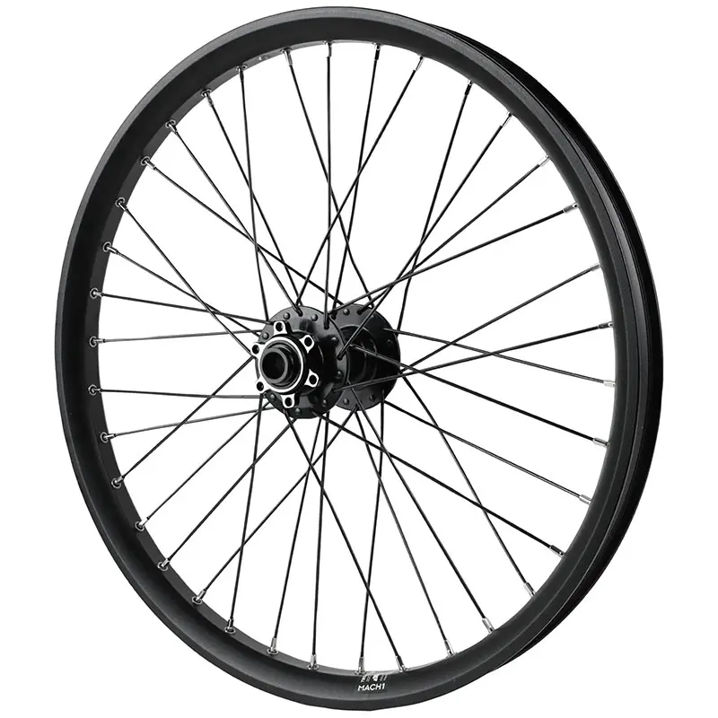Roue VTT - cargo - vae - e-bike - longtail disque axe traversant 20" trucky 30 tubeless ready avant noir moyeu Velox 6 trous (renforce) jante 30C 36 rayons diametre 2.3-2.0MM -poids max 250 KG