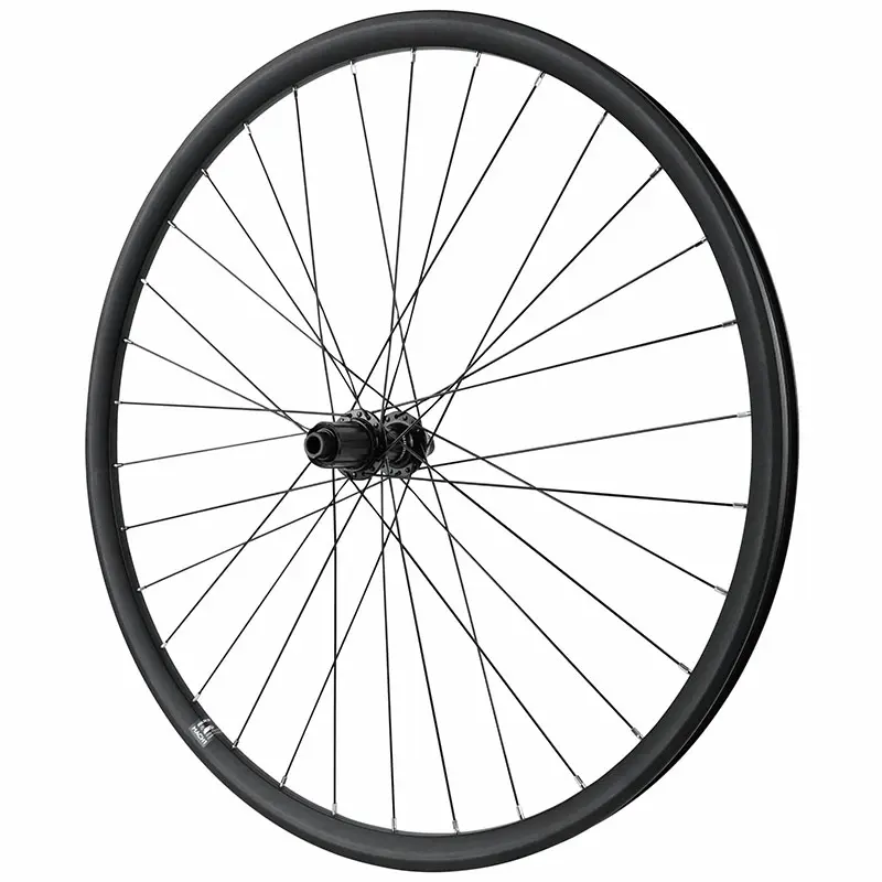 Roue gravel - route disque 700 pulse 23 double paroi arriere cassette 12-11-10V moyeu shimano RS470 GRX centerlock tubeless ready axe traversant 12-142 noir jante 23C 32 rayons -poids max 150 KG