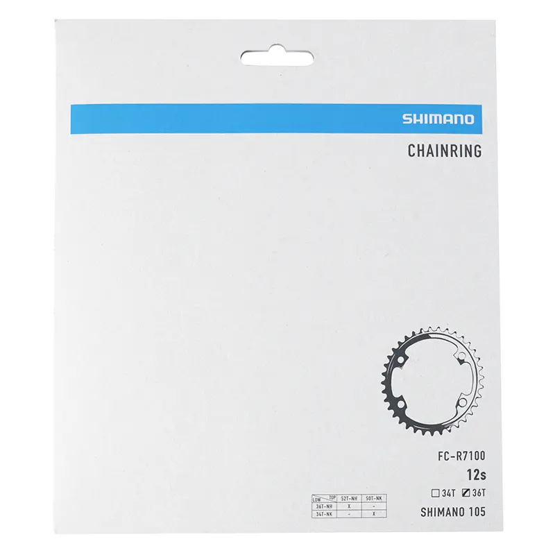 Đĩa xích đường trường 4BRA d.110 cho Shimano 105 R7100 chính hãng 36DTS trong 12V. đen — góc nhìn thứ 3