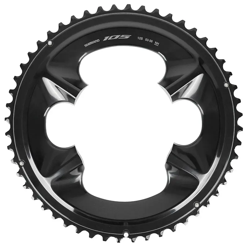 Yol zincir dişlisi 4BRA d.110 Shimano 105 R7100 orijin 52DTS dış 12V. siyah