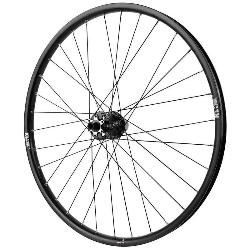 MTB-Scheibenrad 26" Klixx tubeless ready hinten schwarz Nabe Velox D462DB Kassette 11-10-9V Scheibe 6-Loch Durchmesserachse 12-142 Felge 23C 32 Speichen All Mountain
