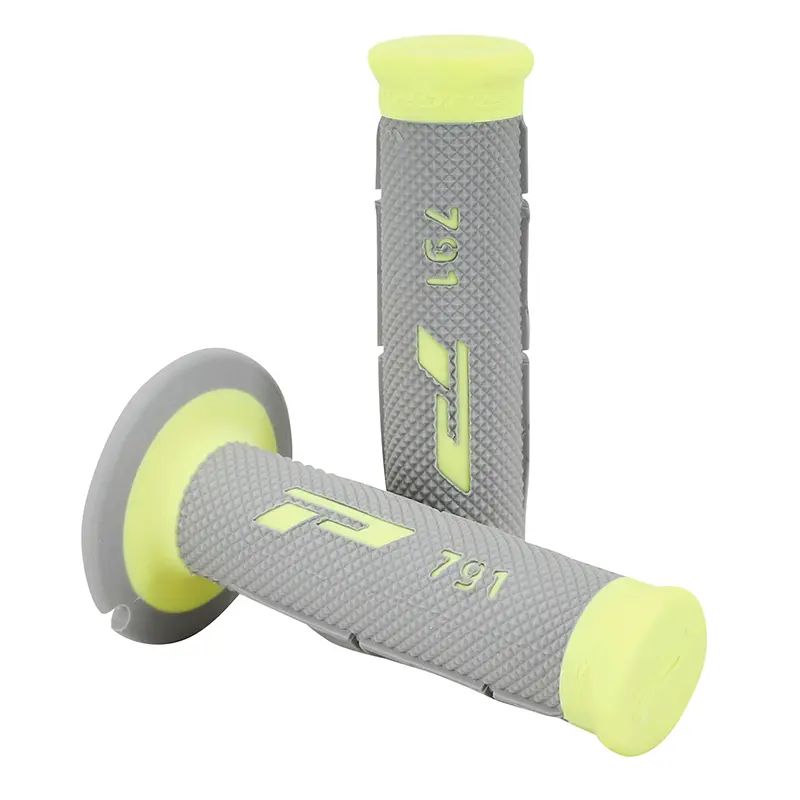 غلاف مقود Progrip 791 مزدوج الكثافة قاعدة فلور أصفر/رمادي مغلق النهاية 115 مم (زوج)