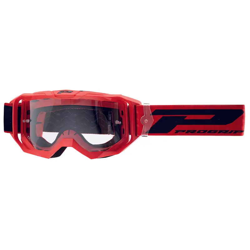 Cross-Brillenmaske Progrip 3300 TR vision go rot matt transparente Scheibe kratzfest UV-Schutz beschlagfrei