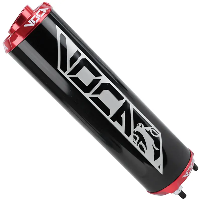 Schalldämpfer VOCA Racing 50 mit Box RD30400 schwarz Anodisierte Spitze rot für Rookie, Chromed, SCR, MK, Barikit