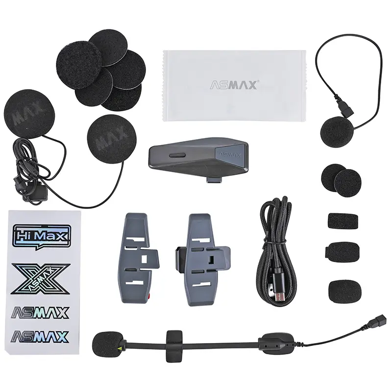 Intercom Asmax S2 bluetooth 5.4 op til 8 brugere - 3KM rækkevidde pilot til pilot og 15KM rækkevidde technology mesh kompatibel jet, integral, og andre — 7. billede