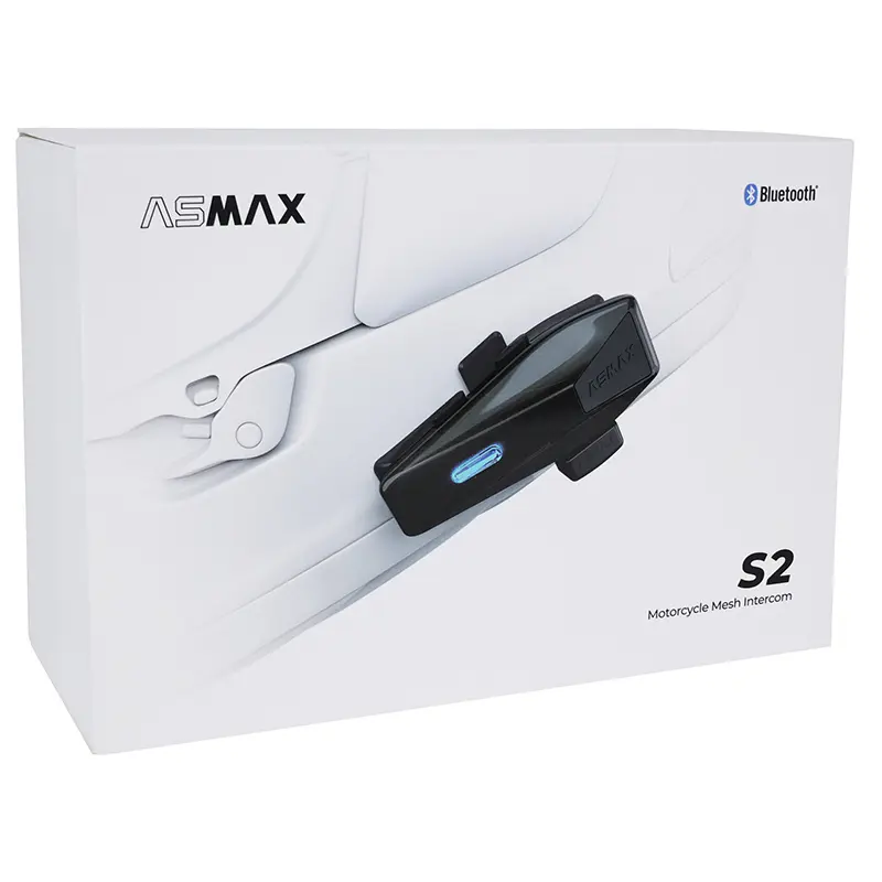 Intercom Asmax S2 bluetooth 5.4 op til 8 brugere - 3KM rækkevidde pilot til pilot og 15KM rækkevidde technology mesh kompatibel jet, integral, og andre — 8. billede