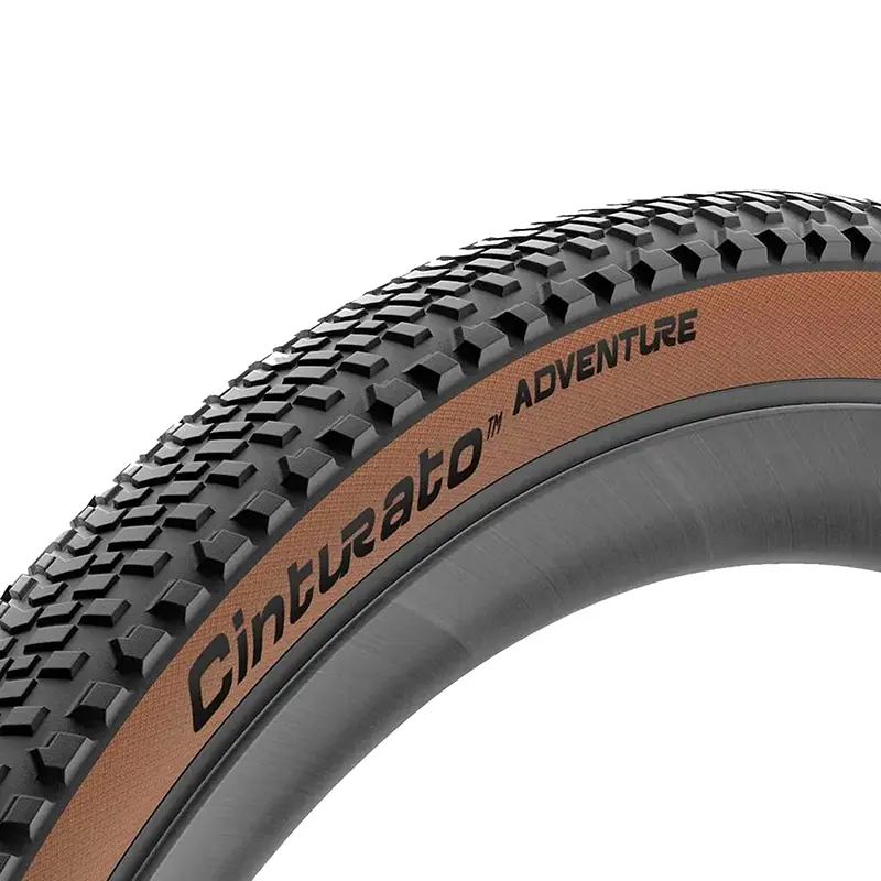 グラベルタイヤ Pirelli Cinturato Adventure Classic 700 x 45 チューブレスレディ タンウォール 黒 サイドマロン (45-622)