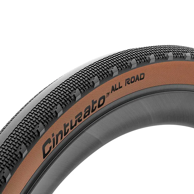 Gravel Reifen Pirelli Cinturato All Road Classic 700 x 35 Tubeless Ready Tanwall schwarz braune Flanke