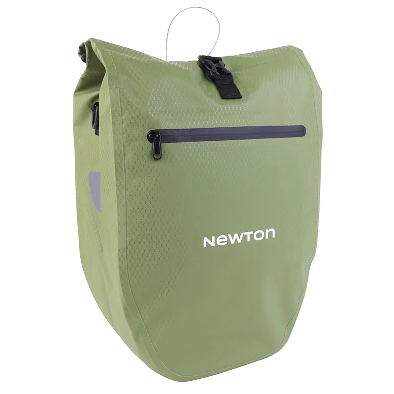 Seitliche Fahrrad-Seitentasche Newton 21L grün Wasser Fixierung Quick Lock (53 x 29,5 x 13,5 cm)