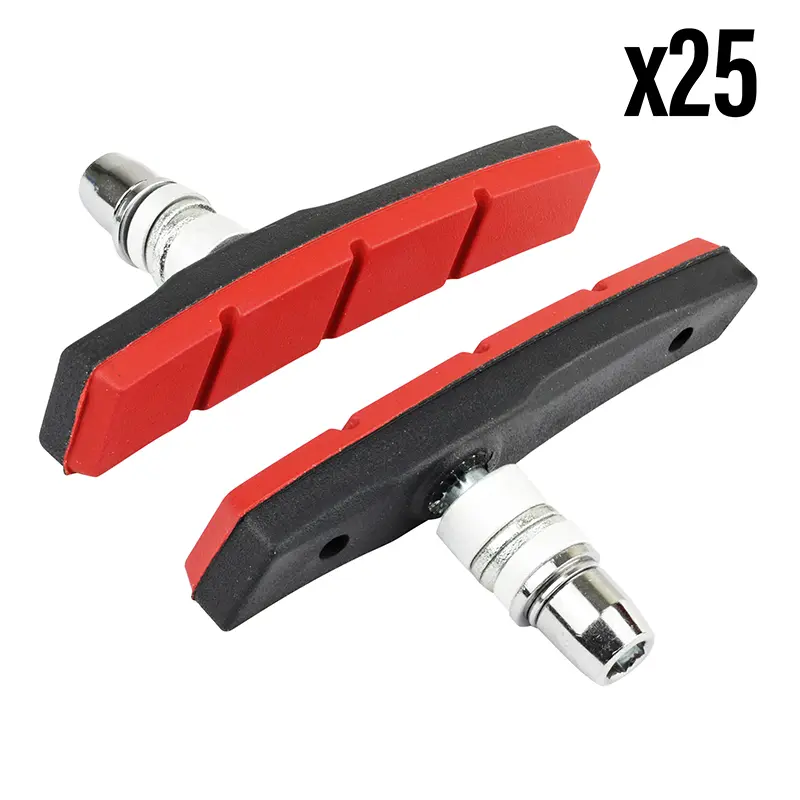 MARWI versetzte V-Brake-Bremsbelagträger 80 mm schwarz-rot Kevlar (Kasten 25 Paare)