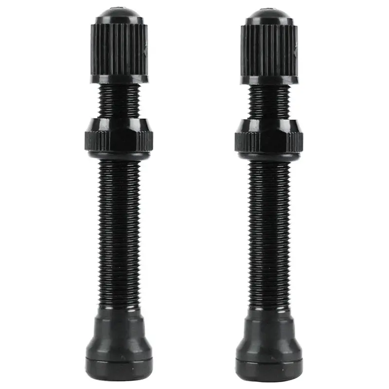 Tubeless-Ventil Schrader Velox Aluminium schwarz 60 mm abnehmbare Kappe Paar