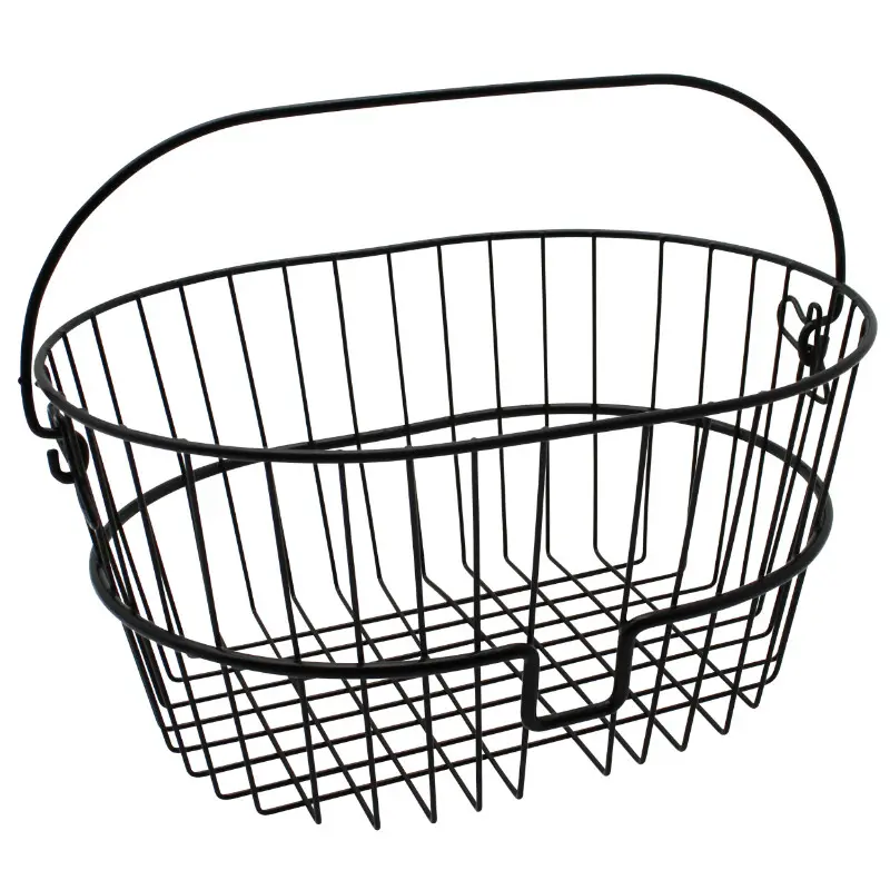 フロントバスケット スチールワイヤー Klickfix Standard 16L 黒 取っ手付き 41x19x30cm