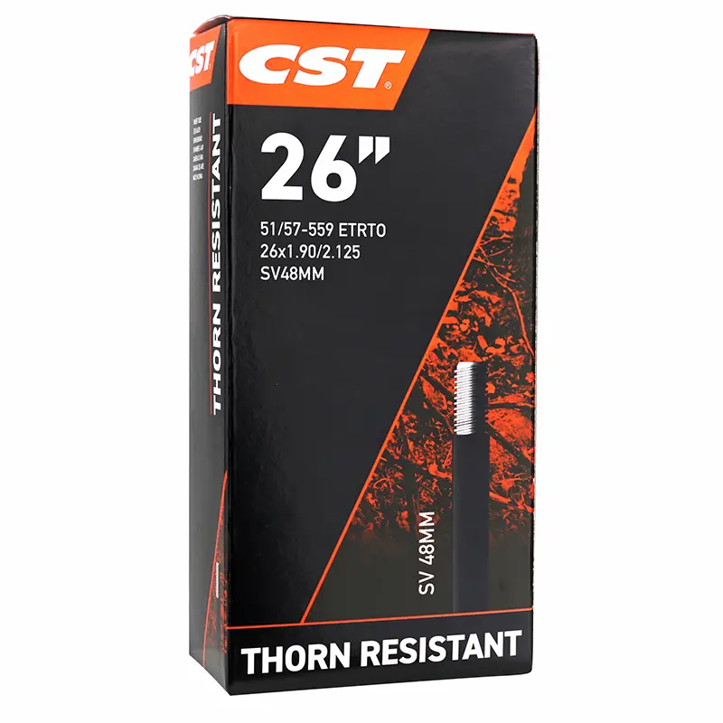 CST থর্ন রিইনফোর্সড ৩.৬ মিমি স্ট্যান্ডার্ড ৪৮ মিমি ভালভ ২৬ x ১.৯০-২.১২৫ বাইক ইননার টিউব — টিউব