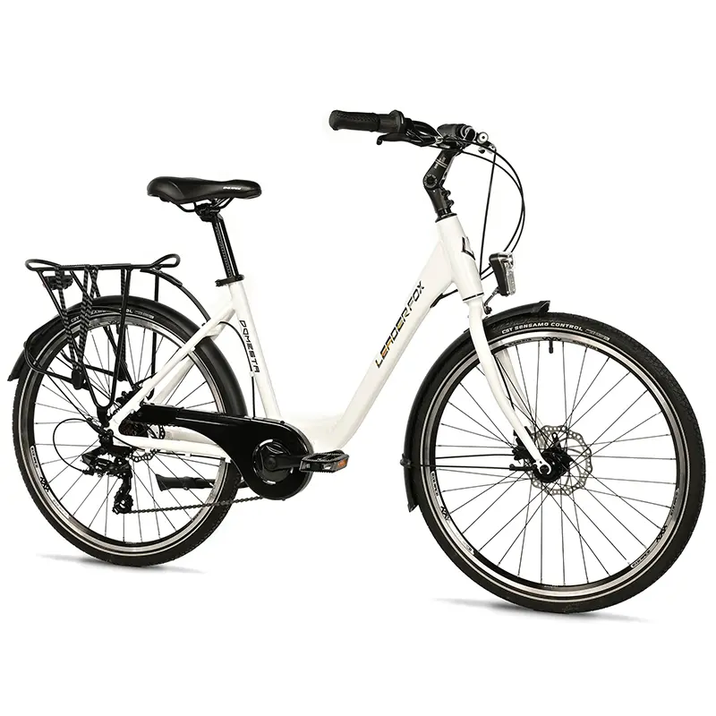 Vélo city bike Leader Fox Domesta 2025 femme 26 pouces 7V cadre alu 19 pouces blanc