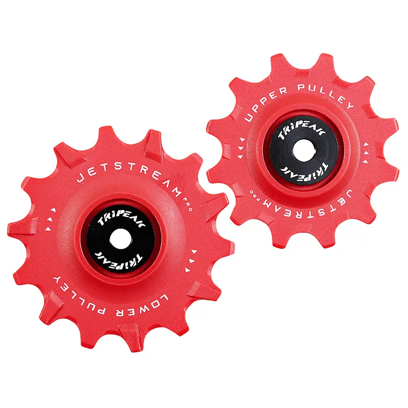 Tripeak 12-14 tanden keramische derailleurwiel voor racefiets 11V Shimano Dura-Ace R9100 Ultegra R8000 105 R7000 rood (set van 2)