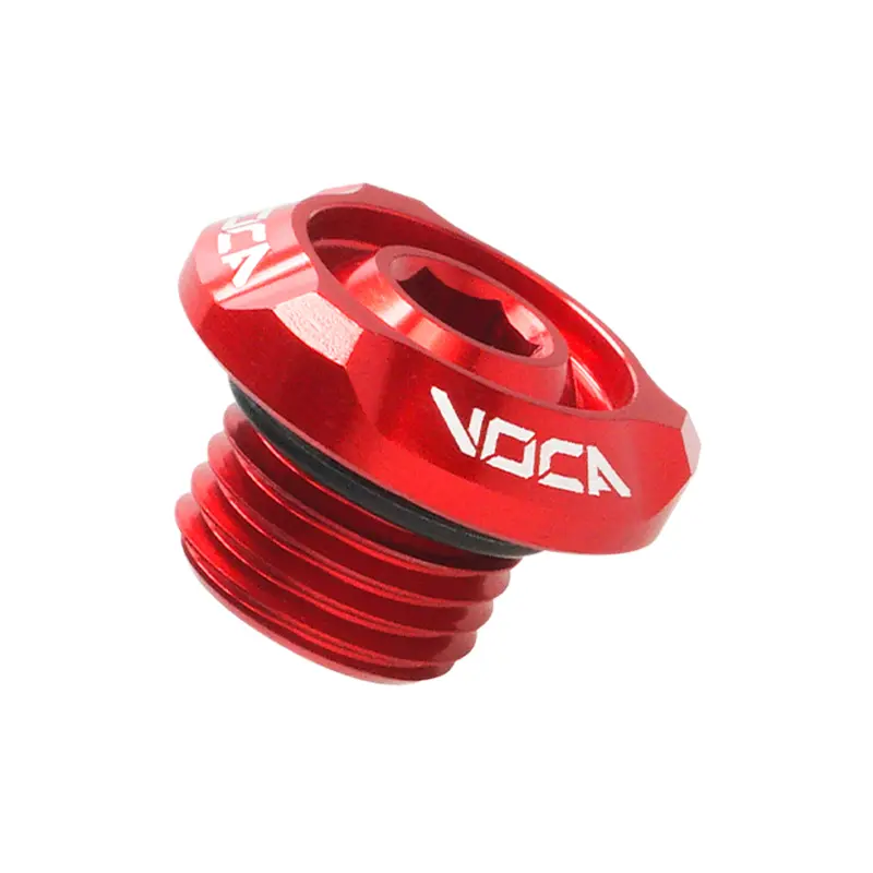 Olejová zátka VOCA RACING hliník CNC M14x1,50 červená
