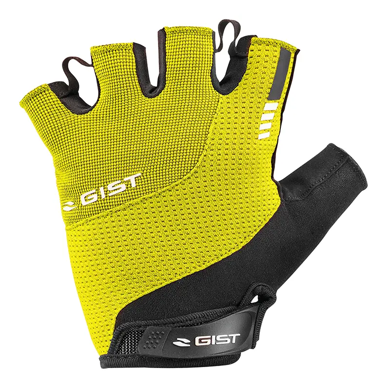 Kurze Fahrradhandschuhe Gist Kontrol Sommer gelb fluoreszierend XXL